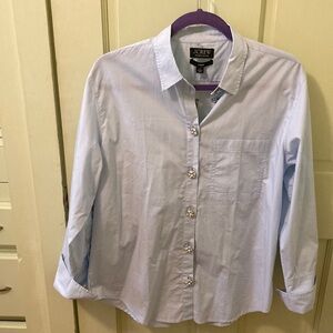J Crew Collection Garçon shirt, jeweled buttons and French cuffs